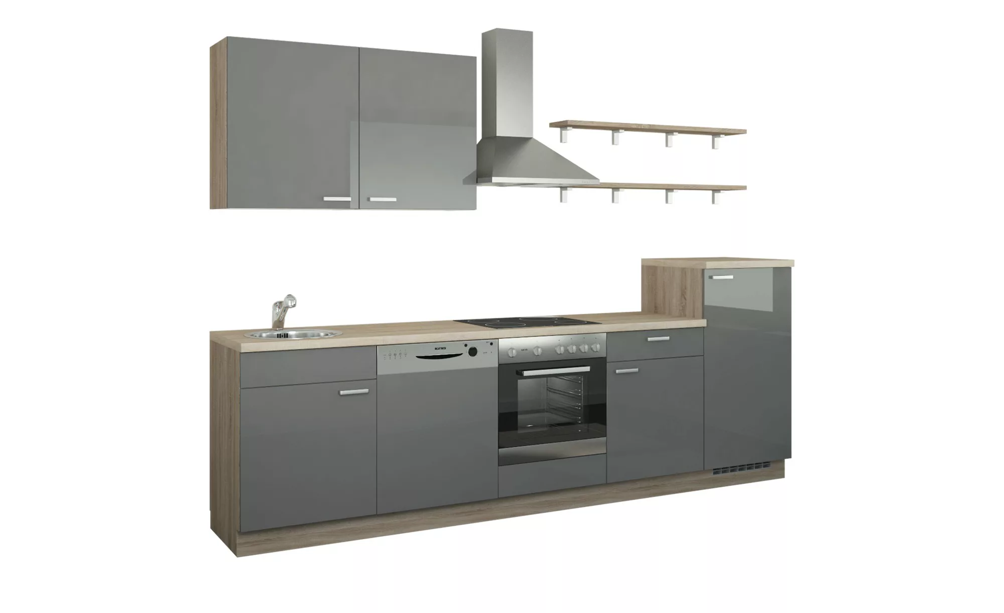 Küchenzeile mit Elektrogeräten - 300 cm - Küchen > Küchenblöcke mit E-Gerät günstig online kaufen