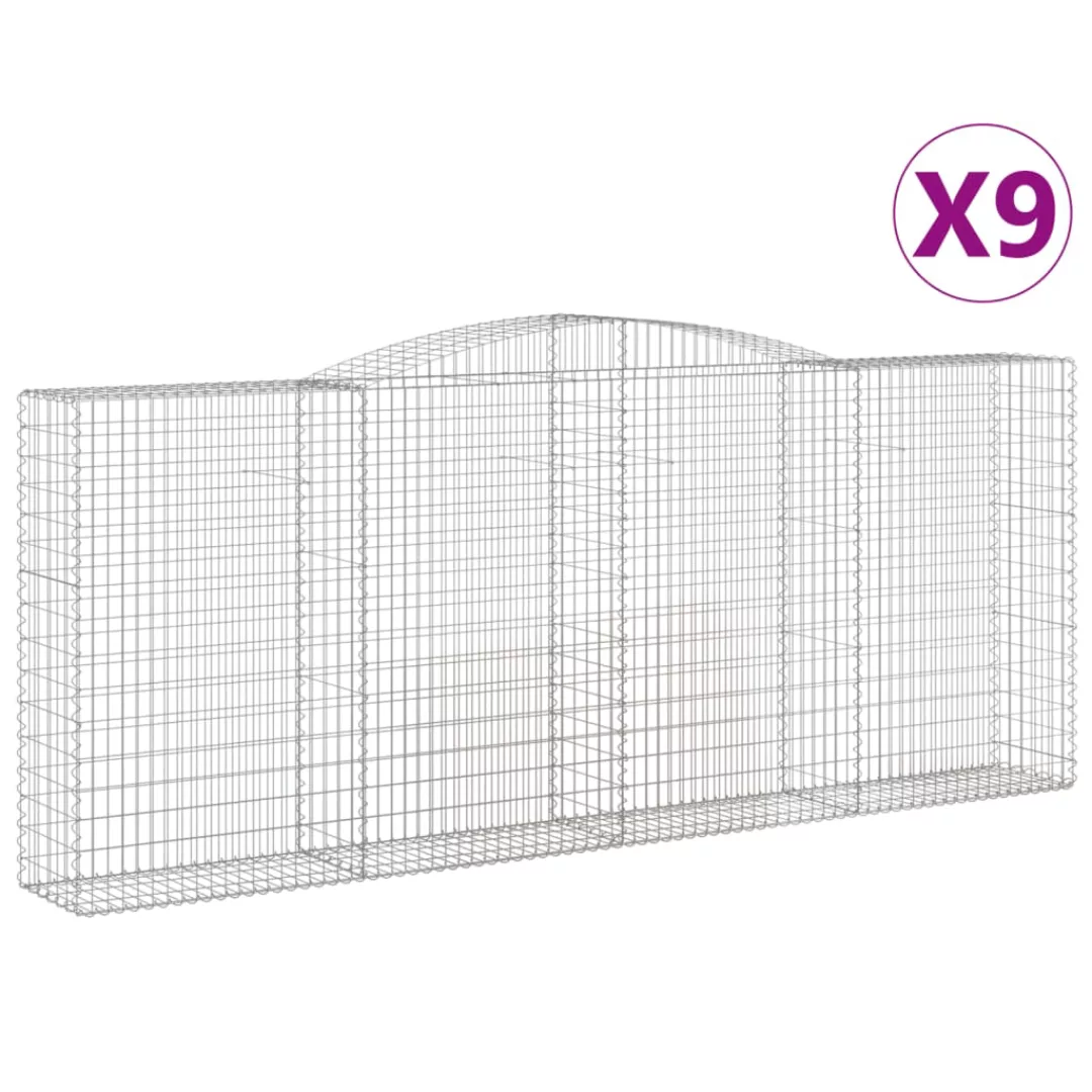 Vidaxl Gabionen Mit Hochbogen 9 Stk. 400x50x160/180cm Verzinktes Eisen günstig online kaufen