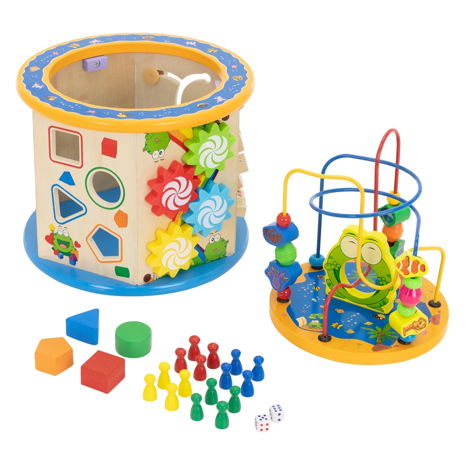 Joyz Motorikwürfel 8in1 Montessori Spielzeug Holzspielzeug für Kinder ab 1 günstig online kaufen