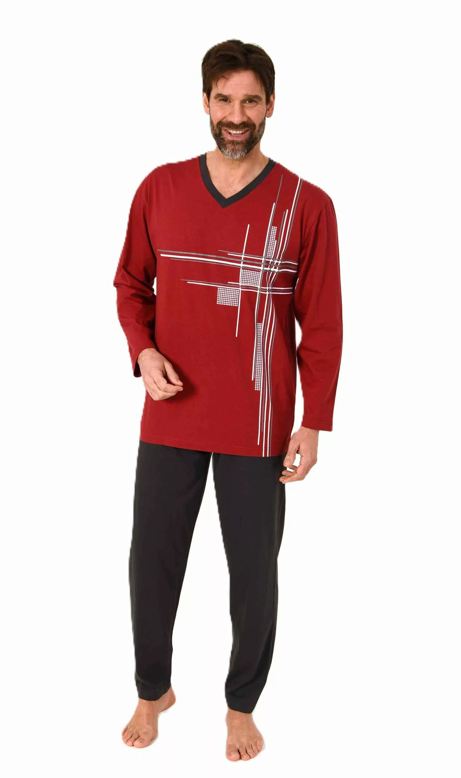 Normann Pyjama Normann Herren langarm Schlafanzug günstig online kaufen