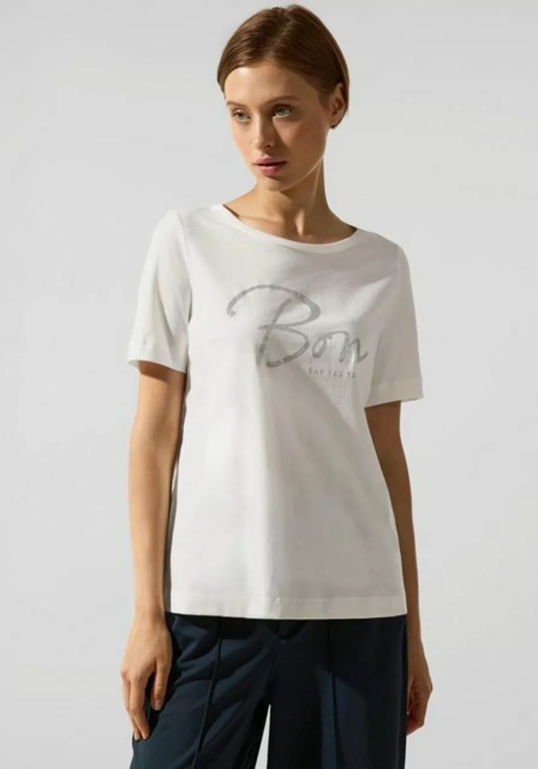 STREET ONE T-Shirt mit einem hüftlangen Schnitt günstig online kaufen