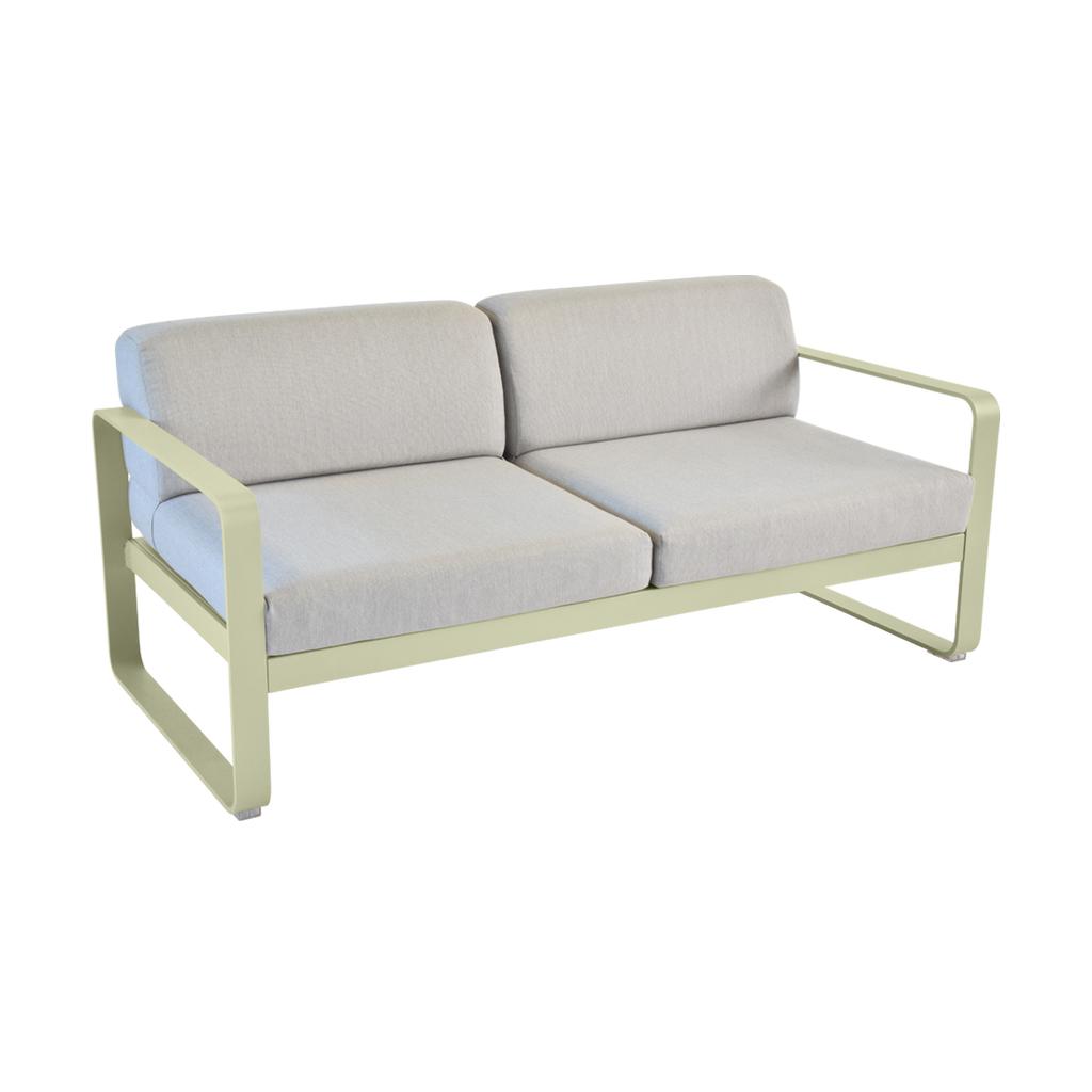 Bellevie Lounge-Sofa 2-Sitzer 65 Lindgrün 79 Flanellgrau günstig online kaufen