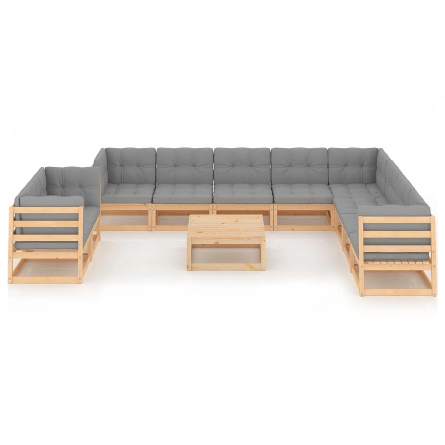 11-tlg. Garten-lounge-set Mit Kissen Kiefer Massivholz günstig online kaufen