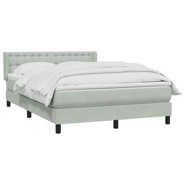 vidaXL Bett Boxspringbett mit Matratze Hellgrau 140x220 cm Samt günstig online kaufen