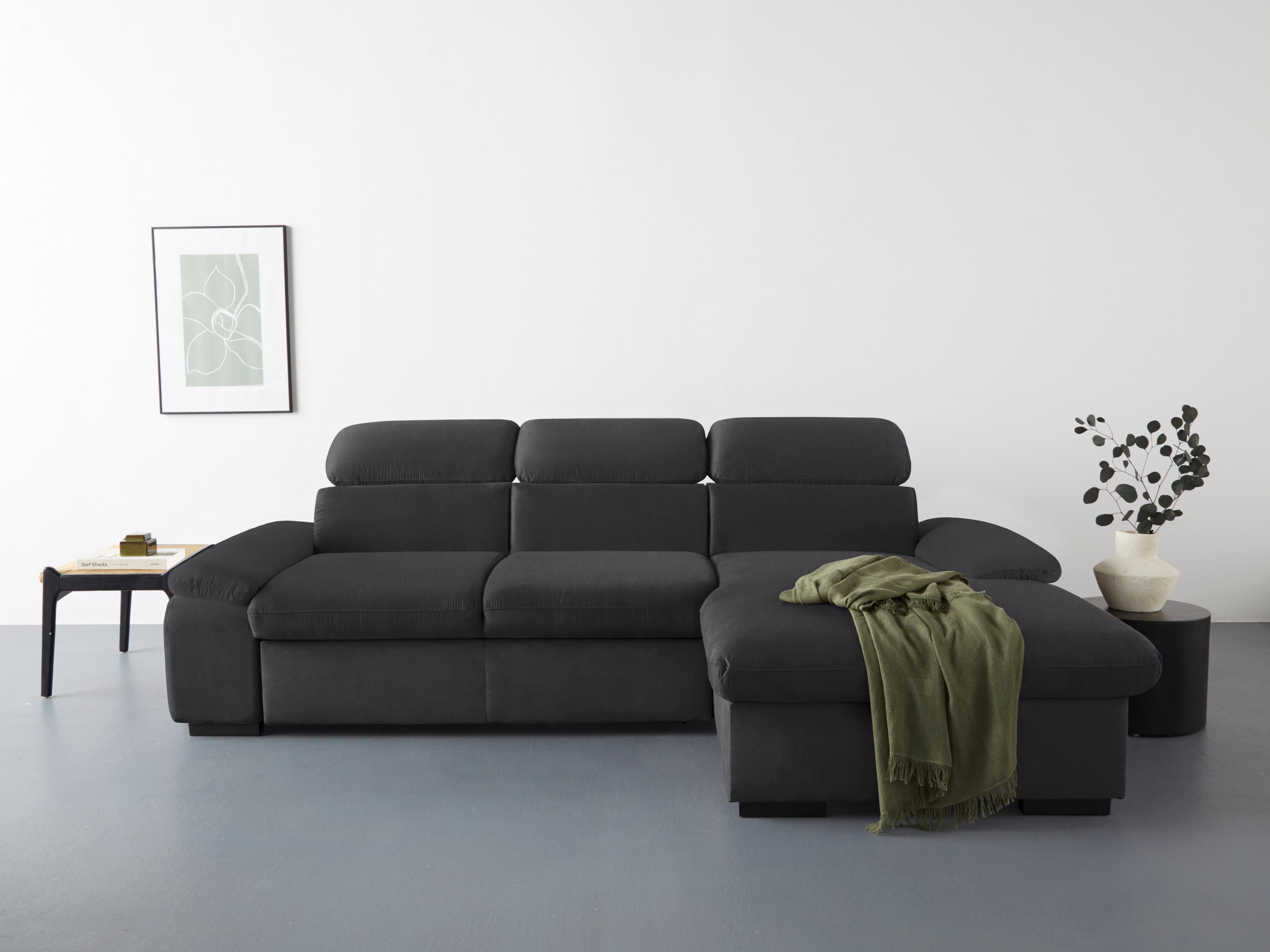 COTTA Ecksofa "Lola L-Form mit Kopfteilfunktion & Hocker", (Set, mit Hocker günstig online kaufen
