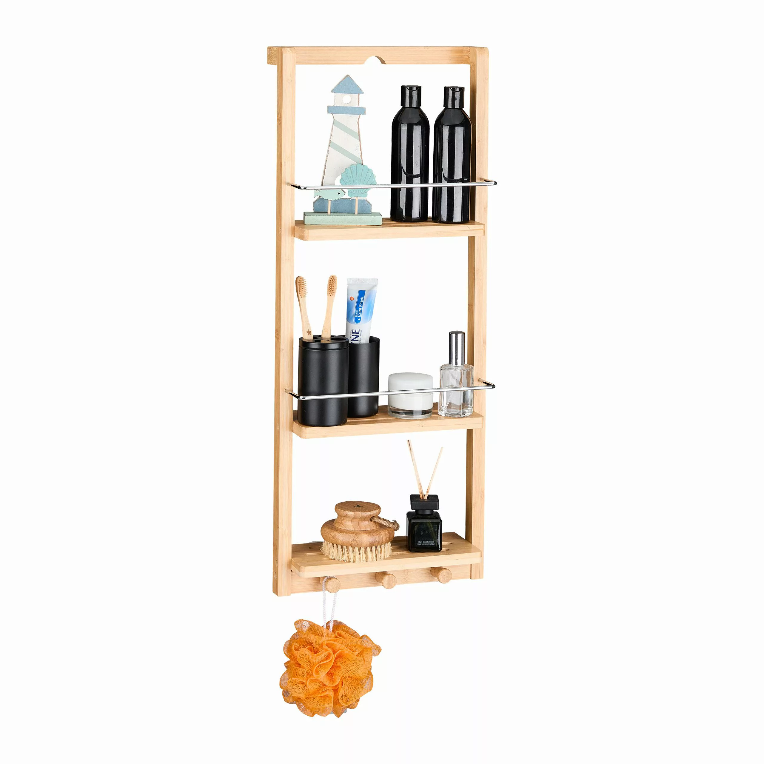 relaxdays Badregal Hängeregal Bad Bambus günstig online kaufen