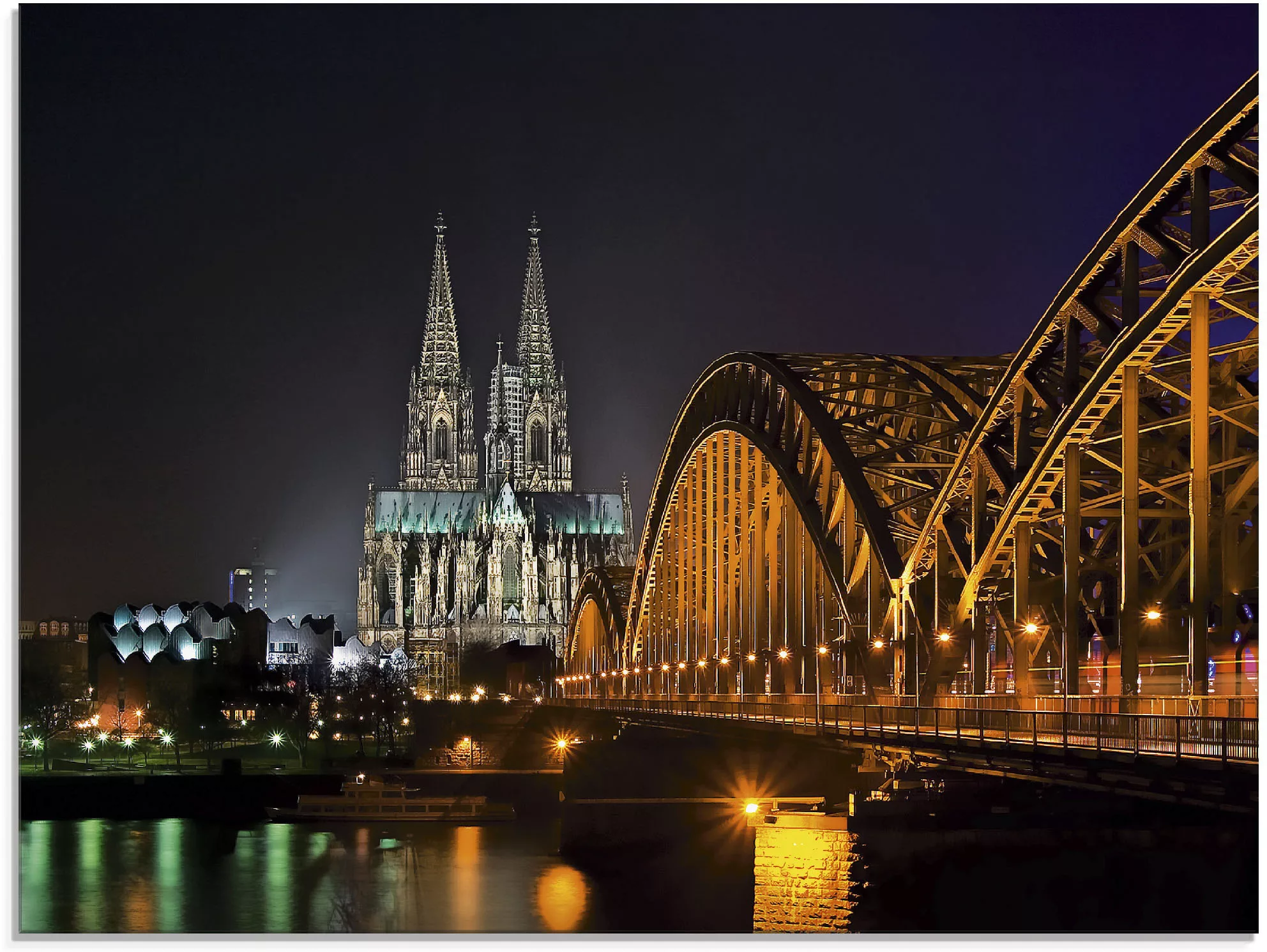 Artland Glasbild »Kölner Dom mit Brücke«, Deutschland, (1 St.), in verschie günstig online kaufen