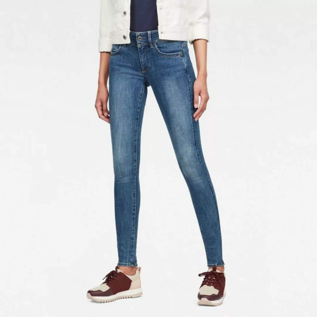 G-Star Damen Jeans Lynn Mid Waist Super Skinny Fit - Blau - Faded Blue günstig online kaufen