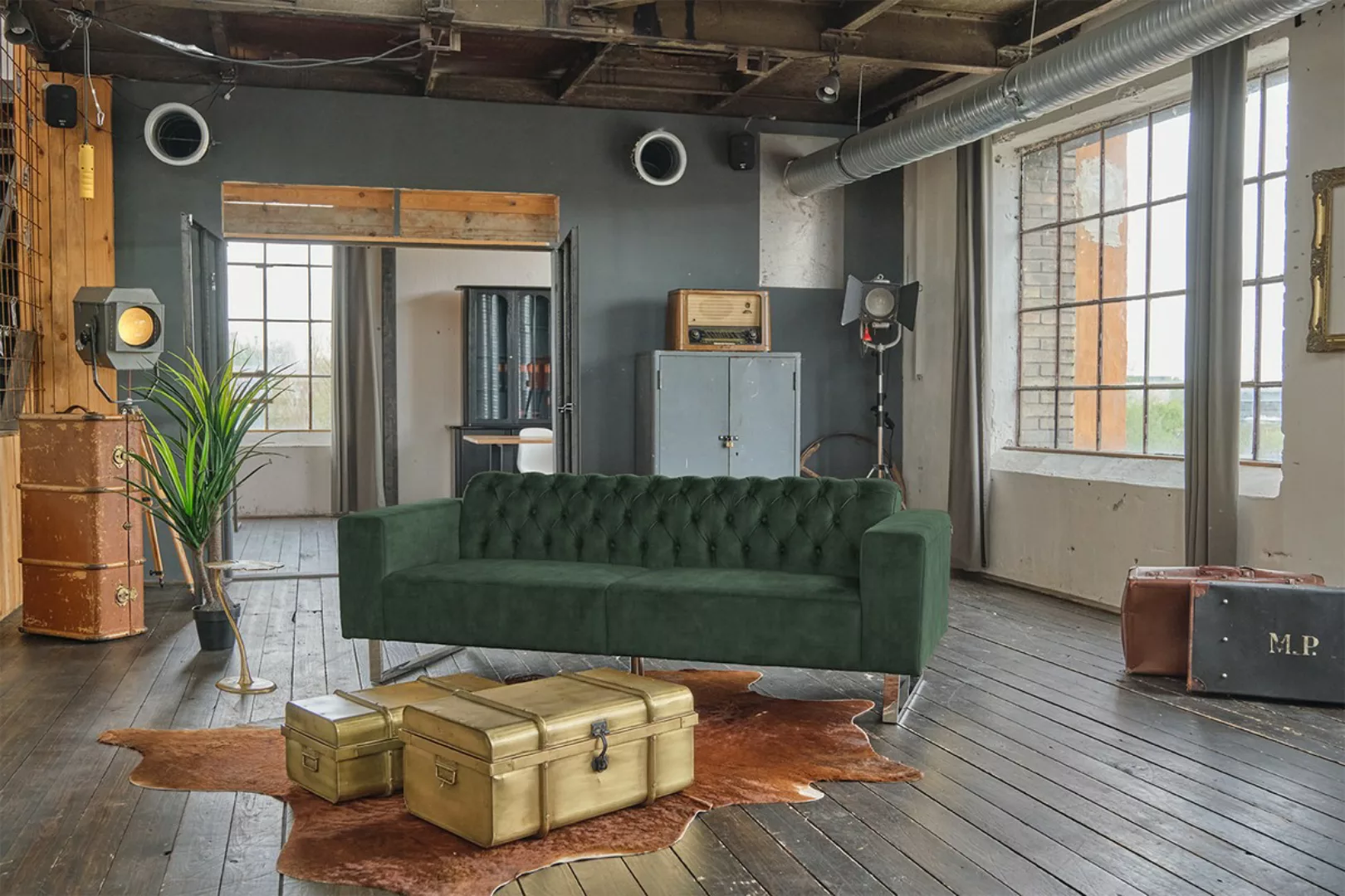KAWOLA Sofa NILO 3-Sitzer Velvet Vintage moosgrün günstig online kaufen