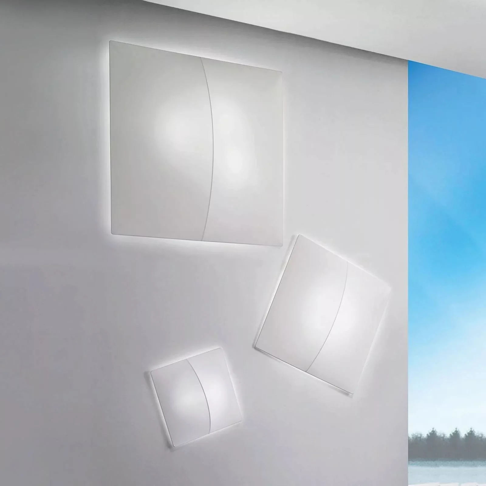 Axolight Nelly S - Wandleuchte mit Stoff 60x60cm günstig online kaufen