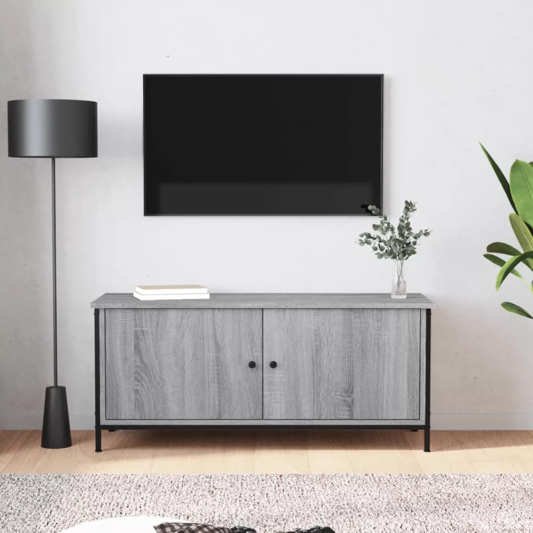 Vidaxl Tv-schrank Mit Türen Grau Sonoma 102x35x45 Cm Holzwerkstoff günstig online kaufen