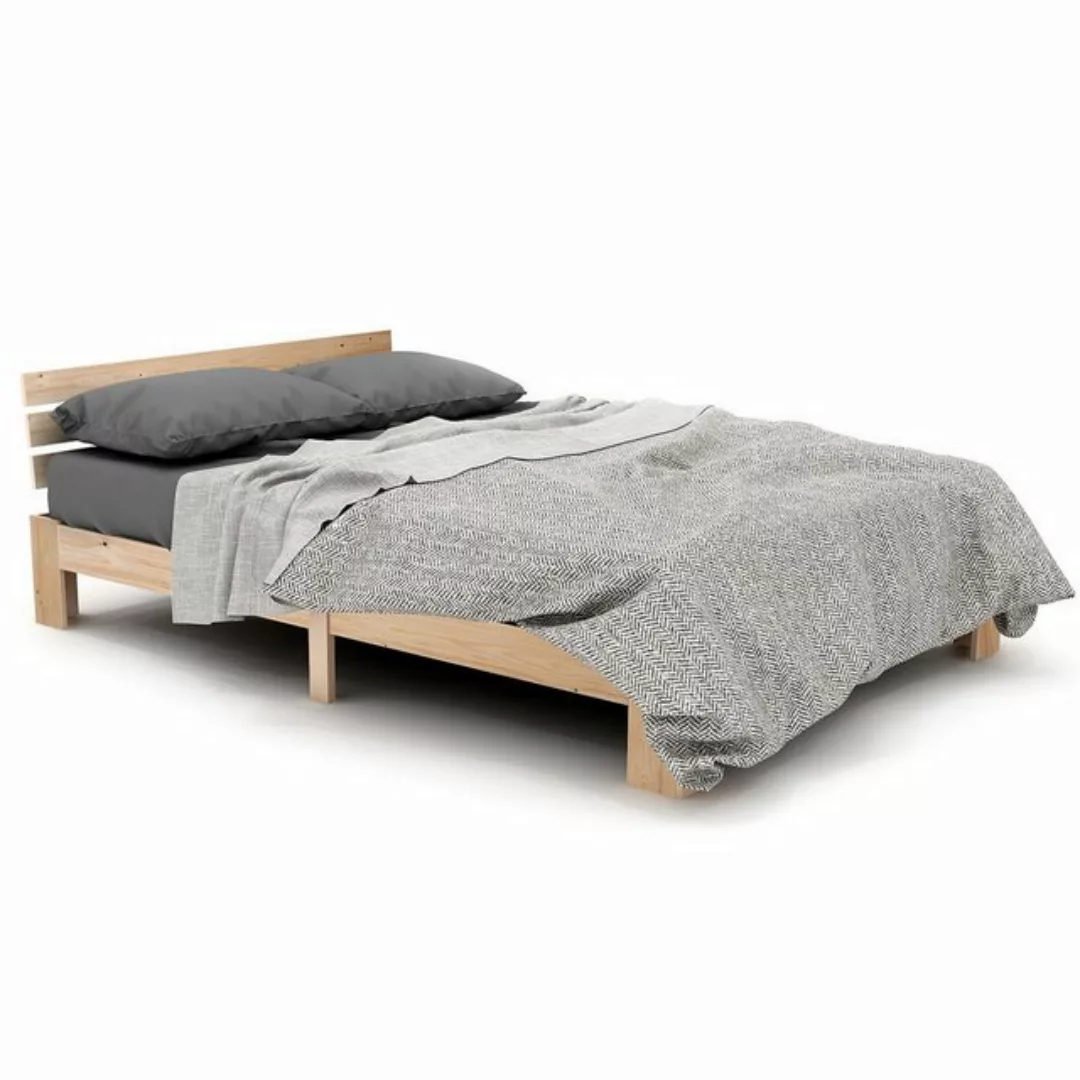 Flieks Holzbett, Doppelbett Ehebett Massivholzbett Bettgestell 140 x 200 cm günstig online kaufen