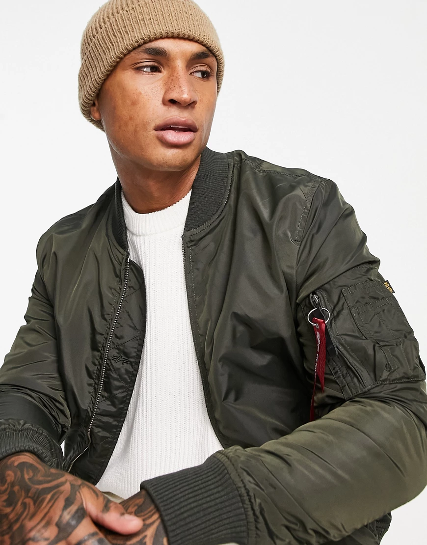 Alpha Industries – MA-1 TT – Schmal geschnittene Bomberjacke in Rep-Grau günstig online kaufen