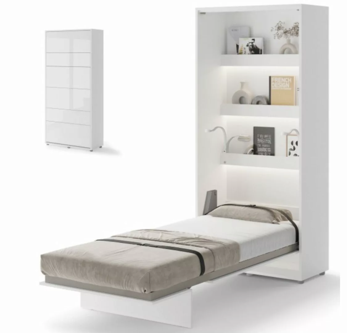 yourhouse24 Schrankbett Bed Concept Wandklappbett Vertikal Gästebett 90/120 günstig online kaufen