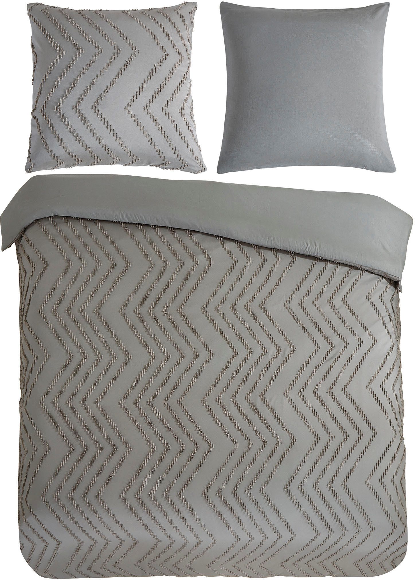 PURE luxury collection Bettwäsche »Zigzag«, Mikrofaser, 135x200, 2 Teilig, günstig online kaufen