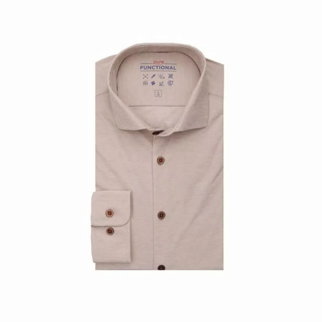 Hatico Langarmhemd beige regular fit (1-tlg) günstig online kaufen