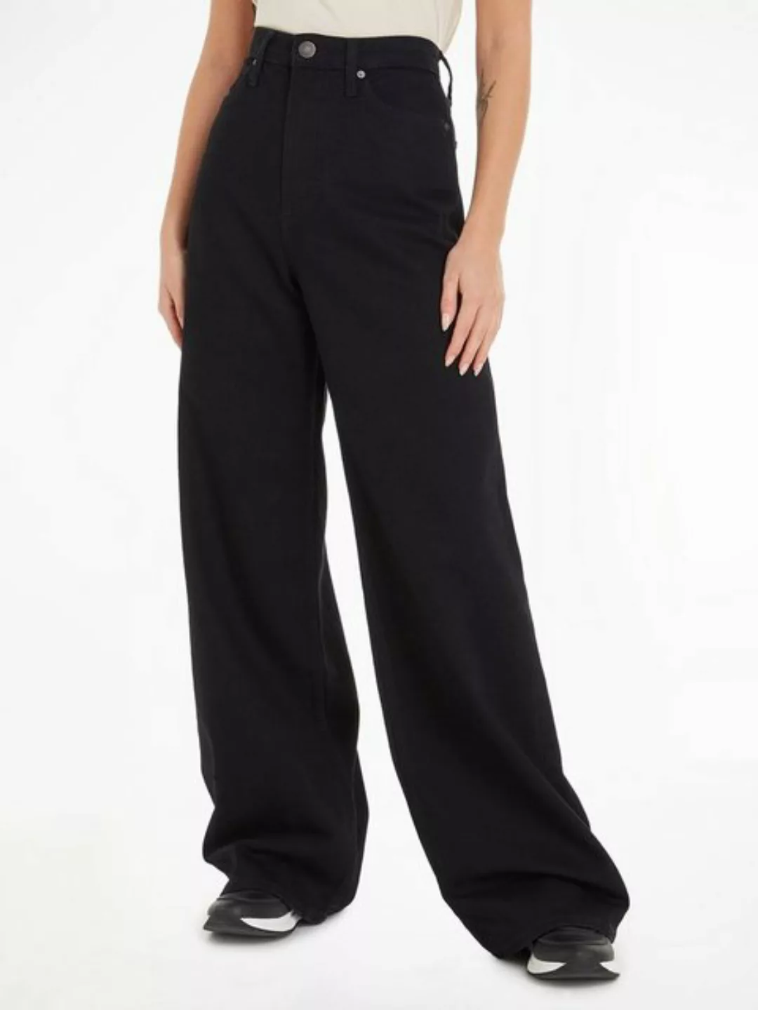 Calvin Klein Weite Jeans HR WIDE - SOFT BLACK günstig online kaufen