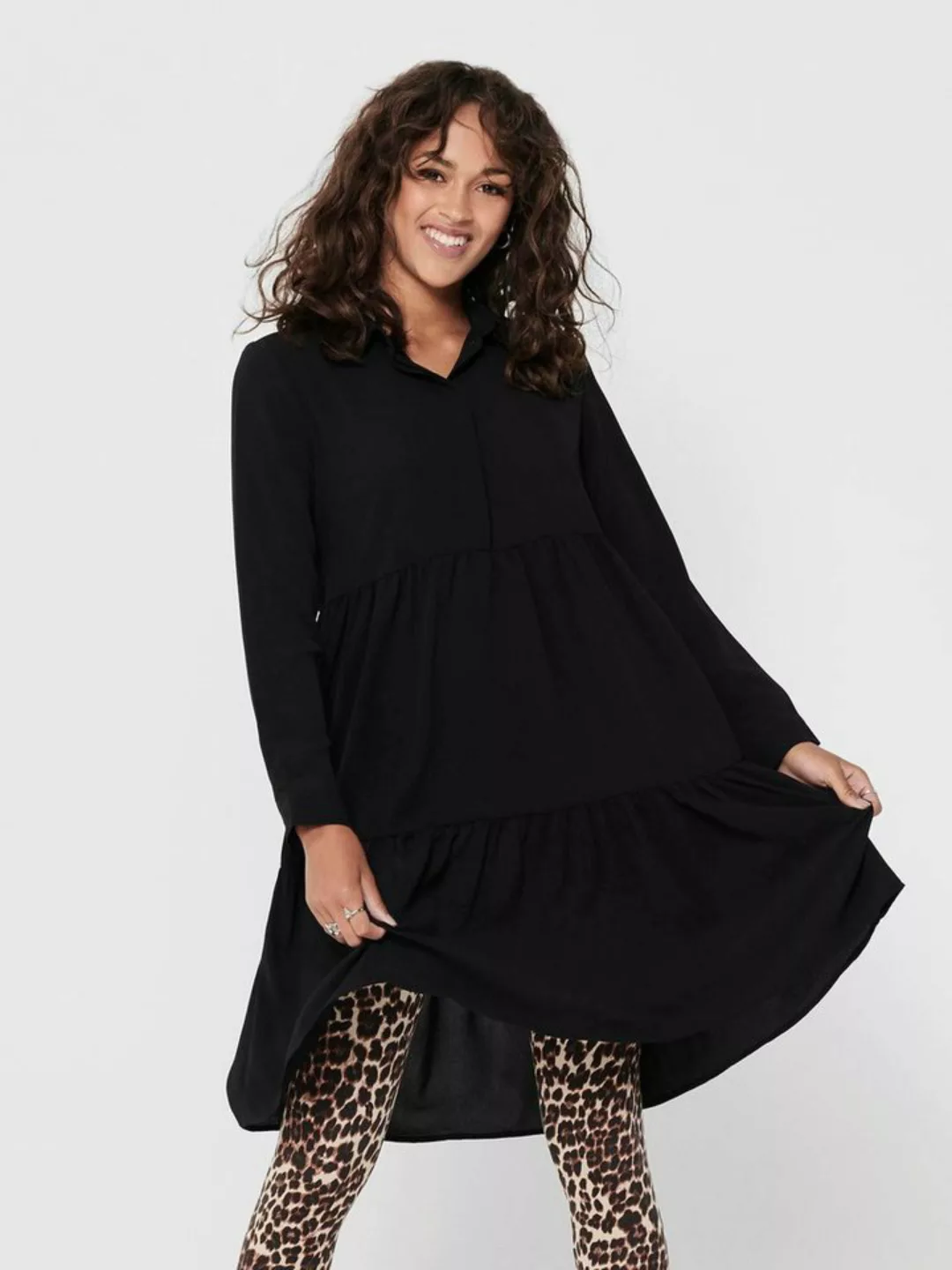 JDY Tunikakleid JDYPIPER L/S SHIRT DRESS WVN NOOS mit Volant günstig online kaufen