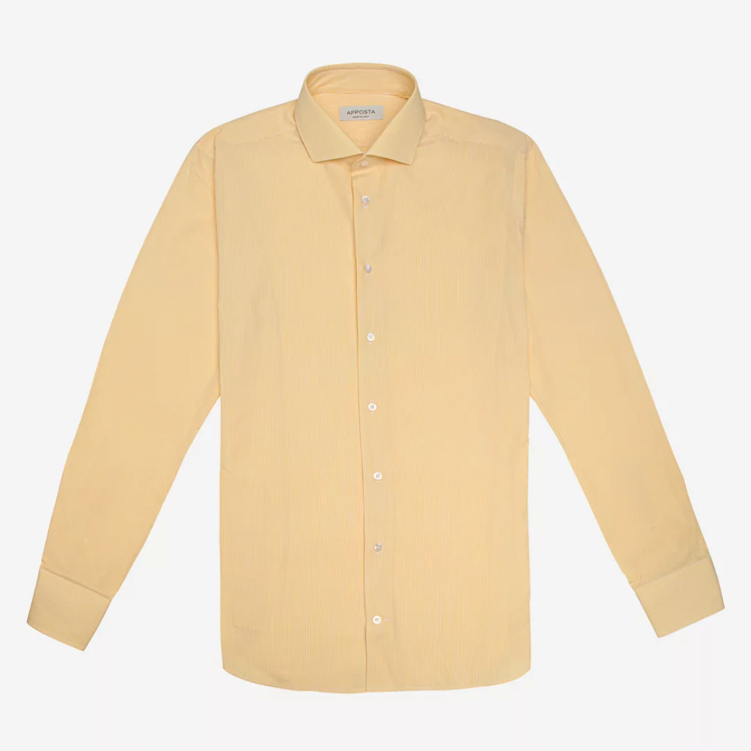 Hemd  streifen  gelb 100% reine baumwolle leinwandbindung, kragenform  mode günstig online kaufen