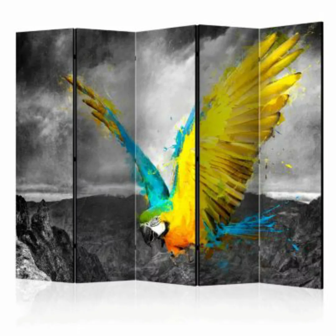 artgeist Paravent Exotic parrot II [Room Dividers] schwarz/weiß Gr. 225 x 1 günstig online kaufen