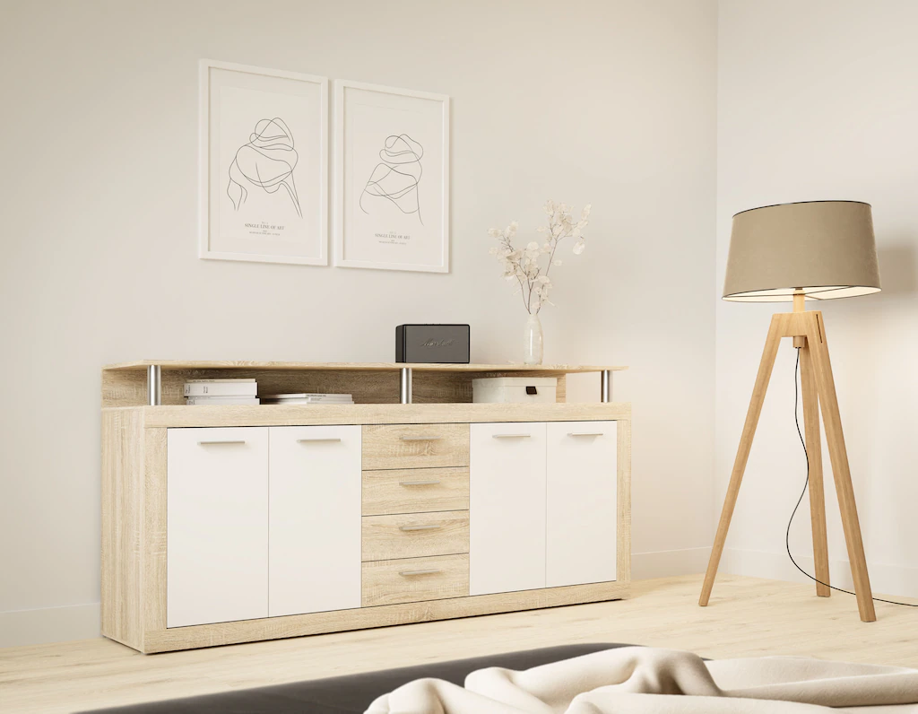 FORTE Sideboard, B/H/T 197,5/94,4/36,3 cm, viel Stauraum günstig online kaufen