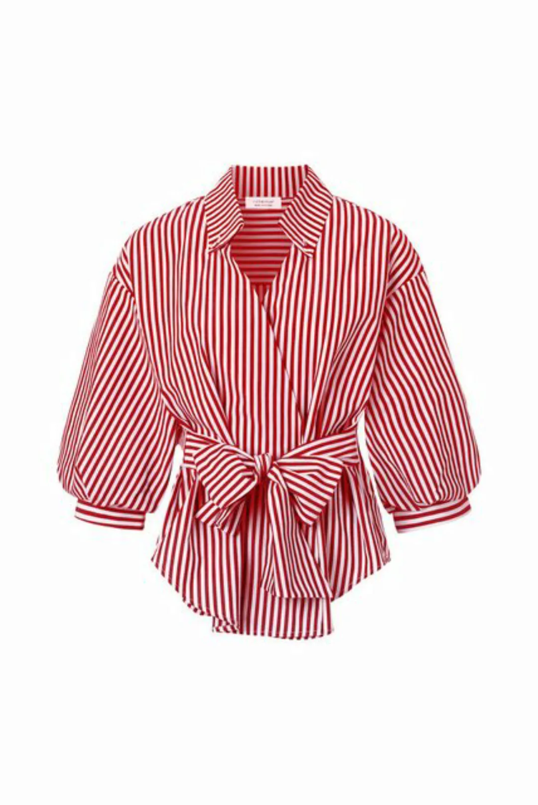 Rich & Royal Blusenshirt Striped blouse with puffed sleeves, cherry tomato günstig online kaufen