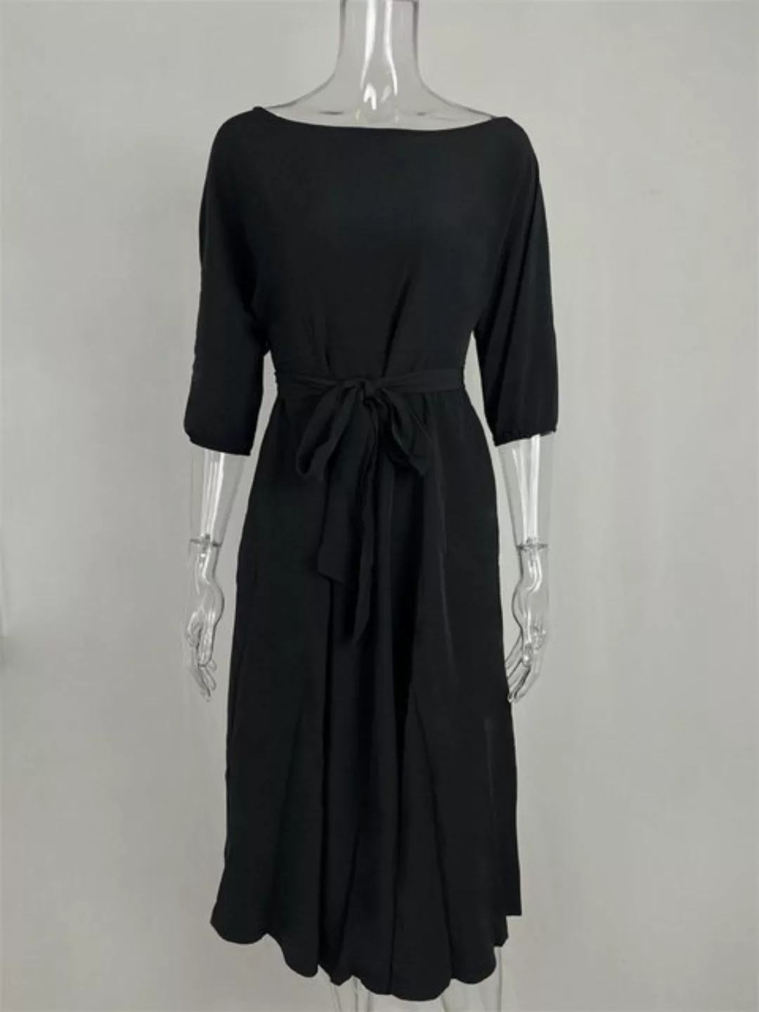 AFAZ New Trading UG Druckkleid Einfarbiges Damenkleid mit Trägern und Taill günstig online kaufen