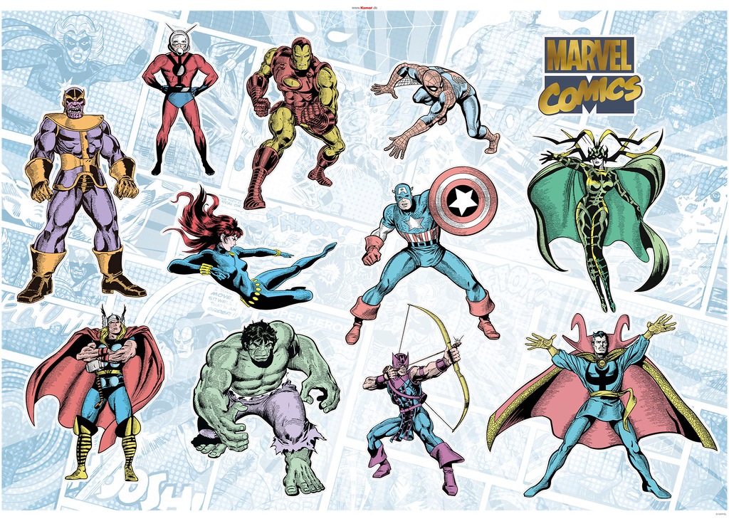 Komar Wandtattoo "Marvel Comics Collection - Größe 100 x 70 cm", (11 St.), günstig online kaufen