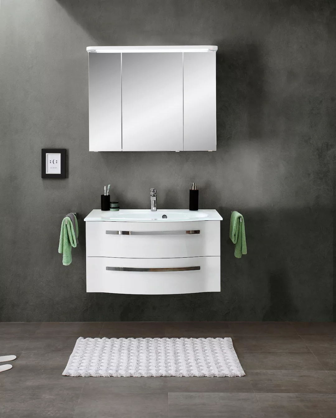 Saphir Spiegelschrank "Serie 4005 Badezimmer-Spiegelschrank inkl. LED-Kranz günstig online kaufen