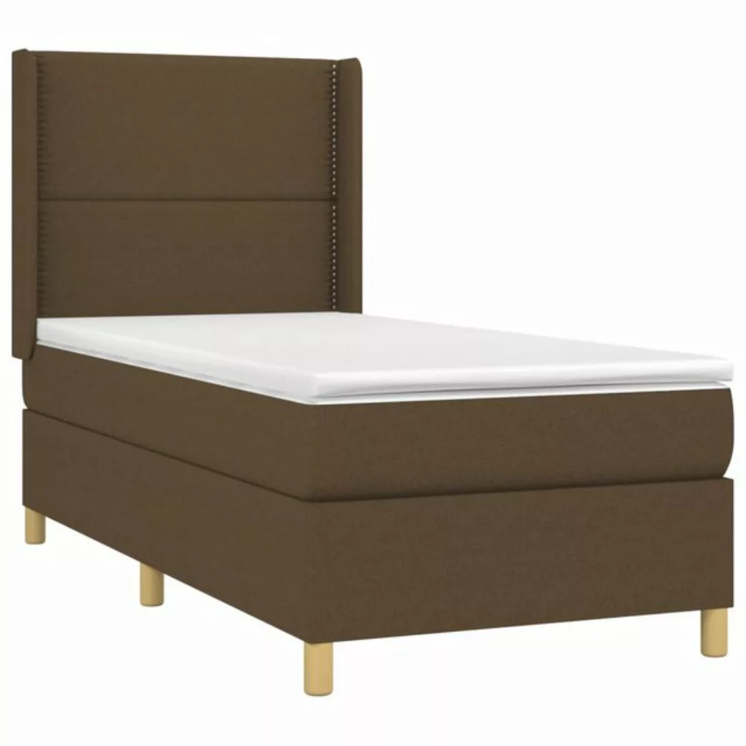 vidaXL Boxspringbett Boxspringbett mit Matratze Dunkelbraun 80x200 cm Stoff günstig online kaufen