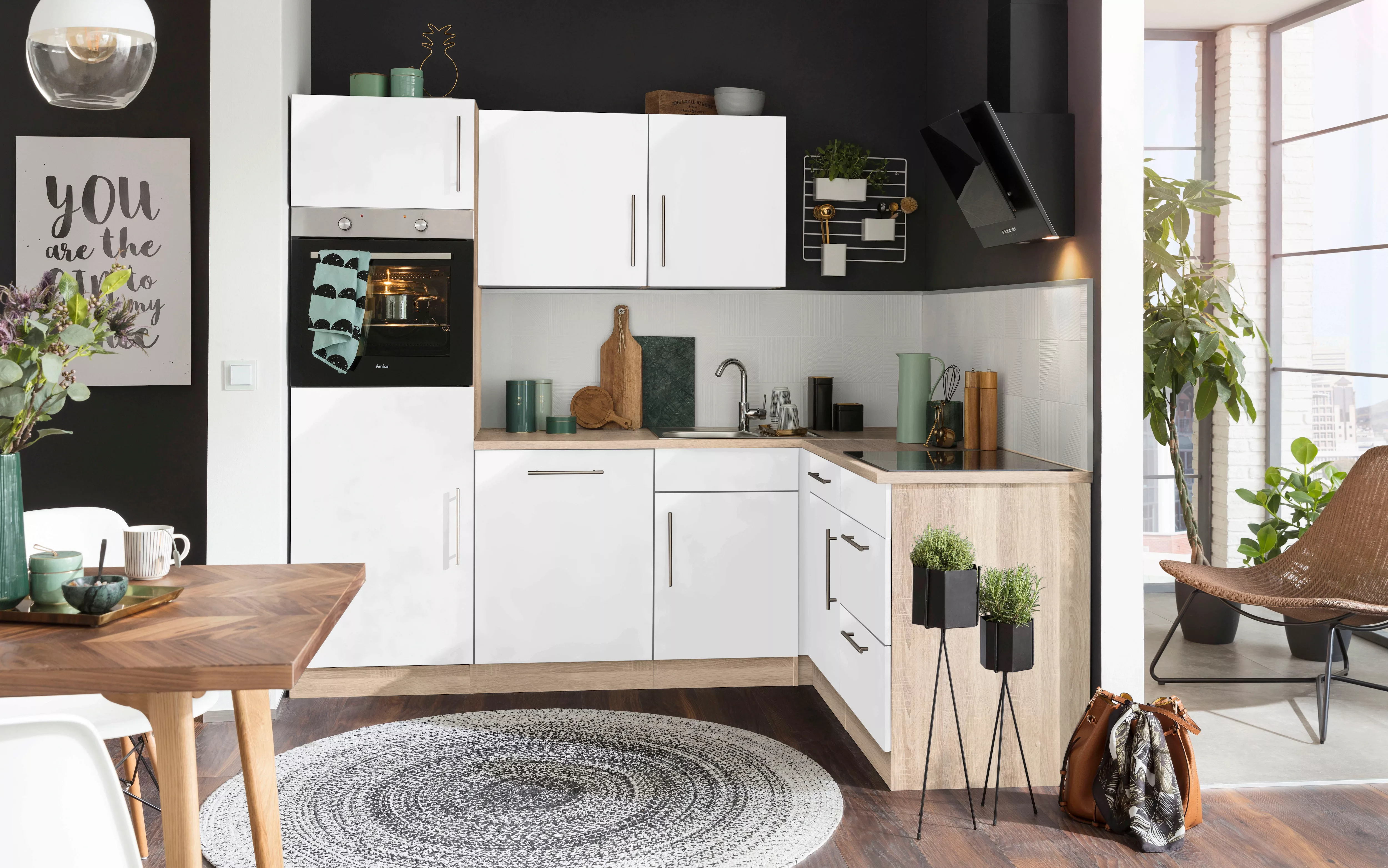 wiho Küchen Winkelküche "Cali", ohne E-Geräte, Stellbreite 230 x 170 cm günstig online kaufen
