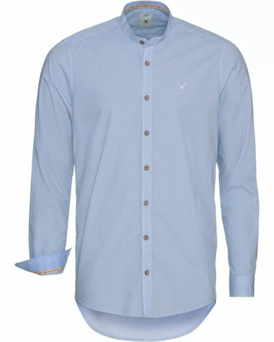 Pure Trachtenhemd Stehkragenhemd mit Allover-Muster günstig online kaufen