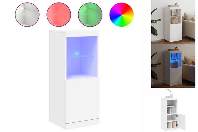 vidaXL Vitrine Sideboard mit LED-Beleuchtung Weiß 41x37x100 cm Glas Vitrine günstig online kaufen