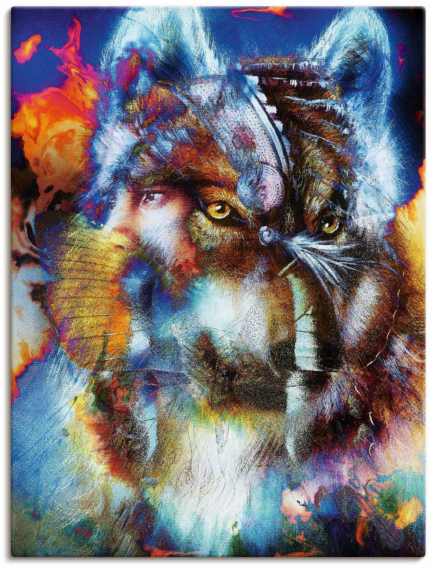 Artland Wandbild »Indischer Krieger mit Wolf«, klassische Fantasie, (1 St.) günstig online kaufen