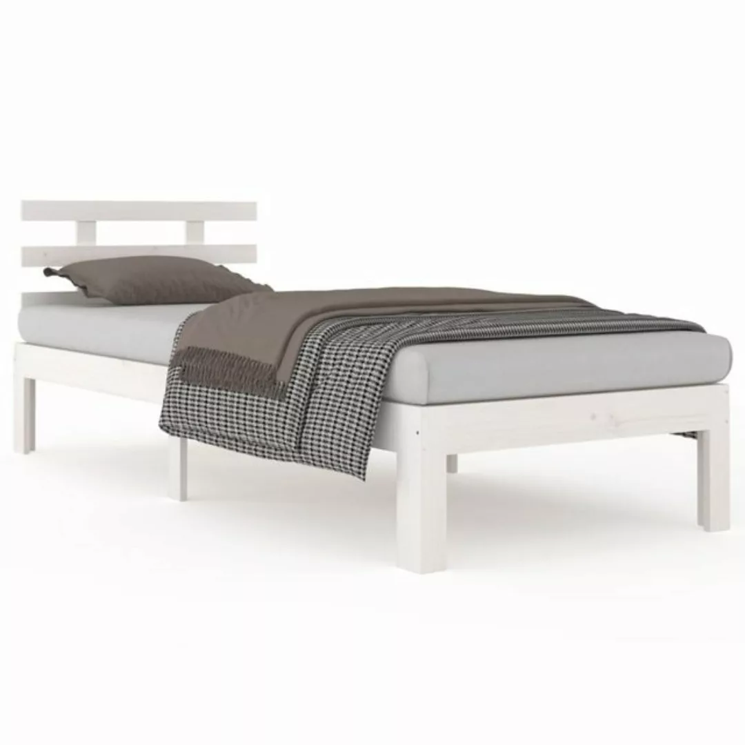 vidaXL Bett Massivholzbett Weiß 90x200 cm günstig online kaufen