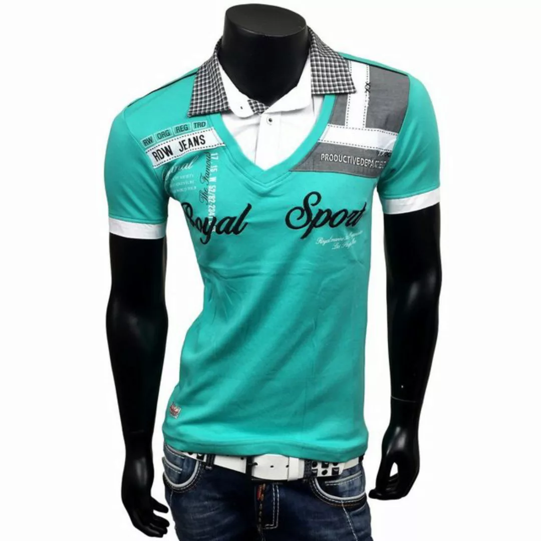 Baxboy T-Shirt Baxboy Herren Kurzarm Hemd Einsatz V-Neck 2in1 Polo T-Shirt günstig online kaufen