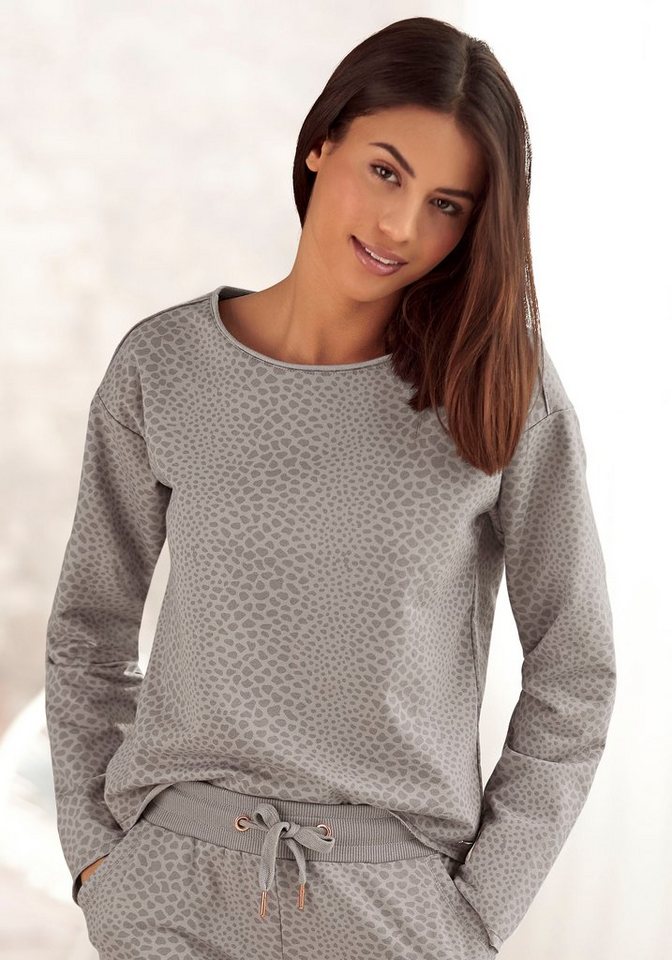 LASCANA Sweatshirt mit Statement Druck, Loungeanzug günstig online kaufen