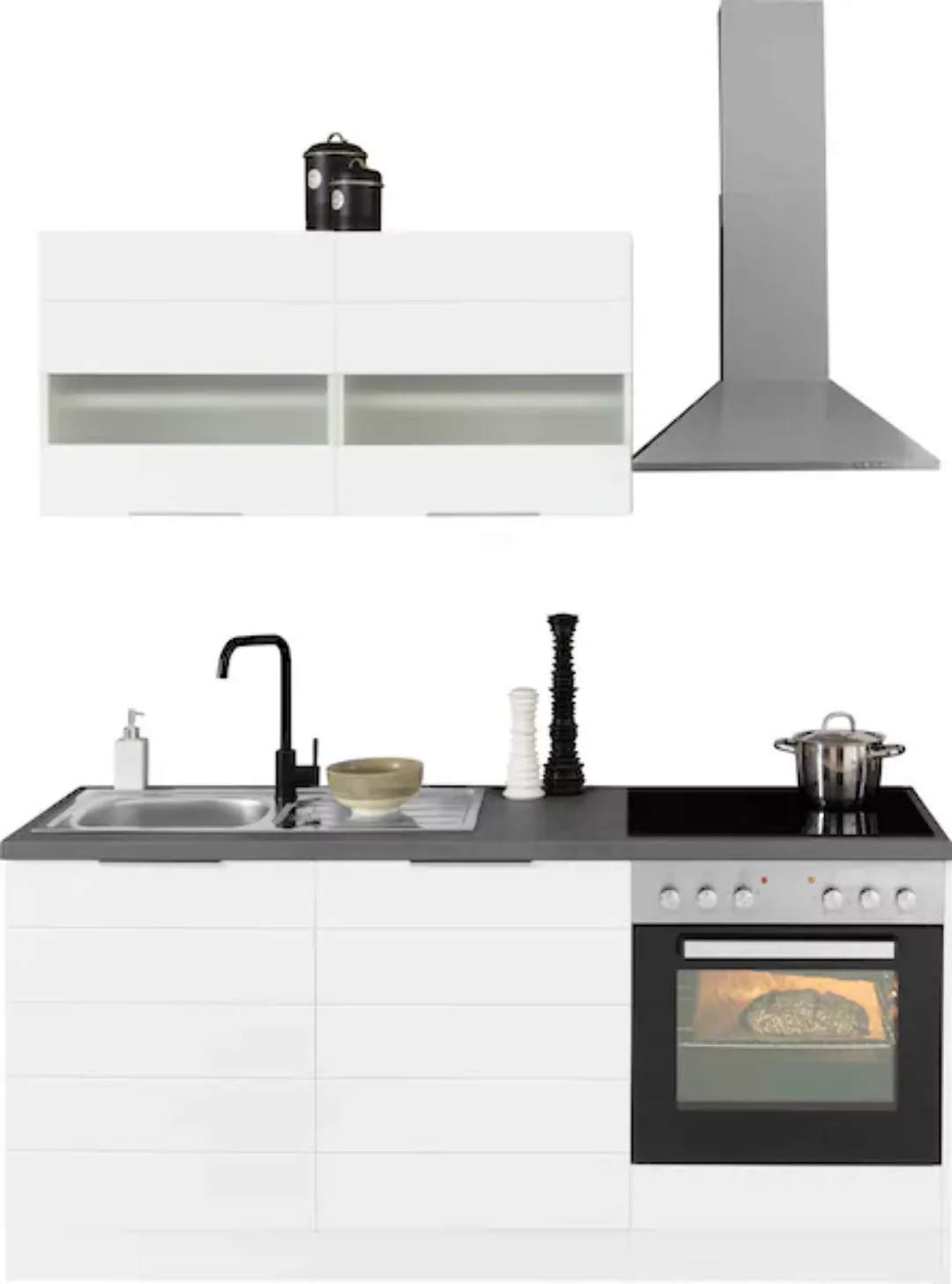 Kochstation Küche "KS-Luhe", 180 cm breit, wahlweise mit oder ohne E-Geräte günstig online kaufen