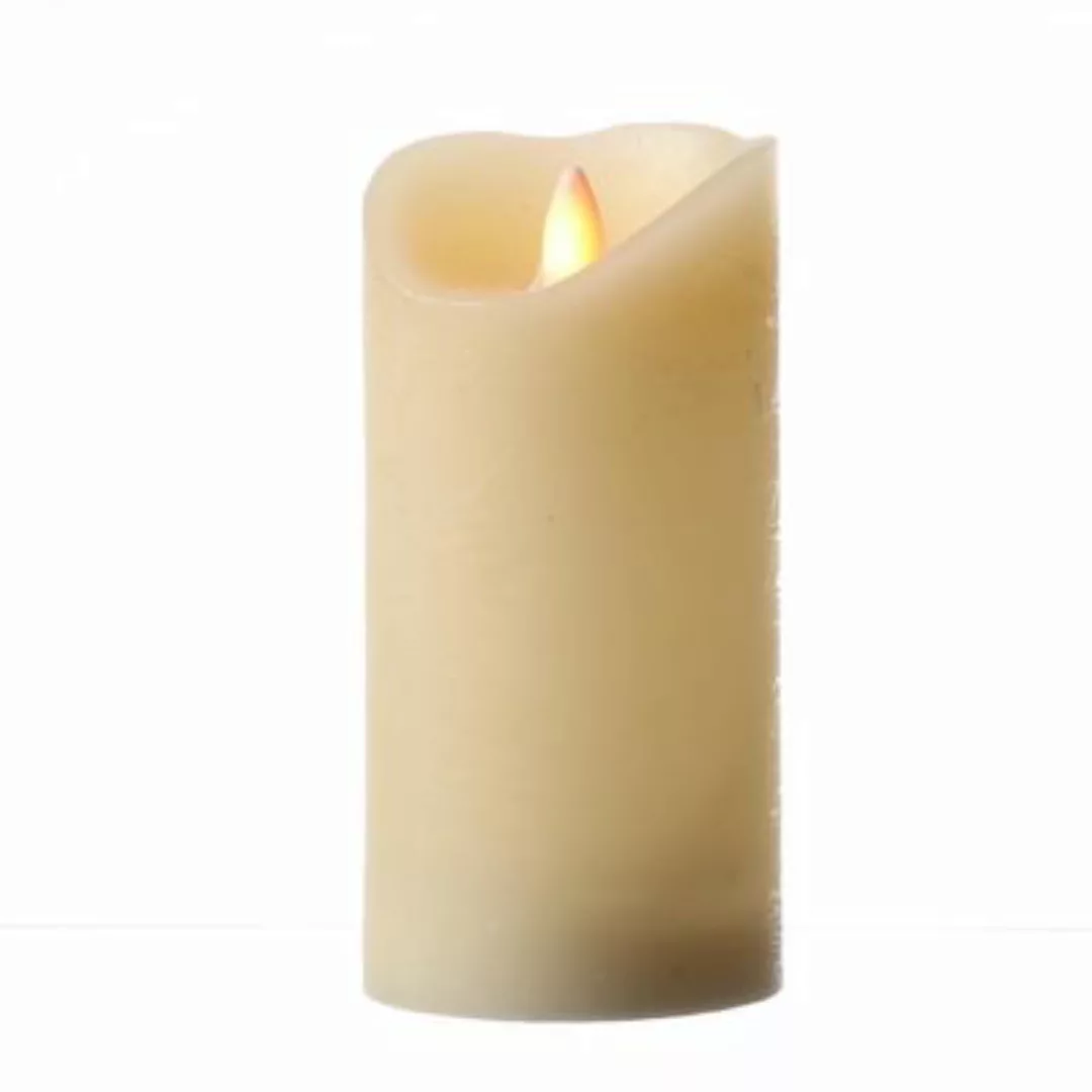 MARELIDA LED Kerze Glow glimmende Flamme Echtwachs D: 7,5cm H: 15cm creme günstig online kaufen