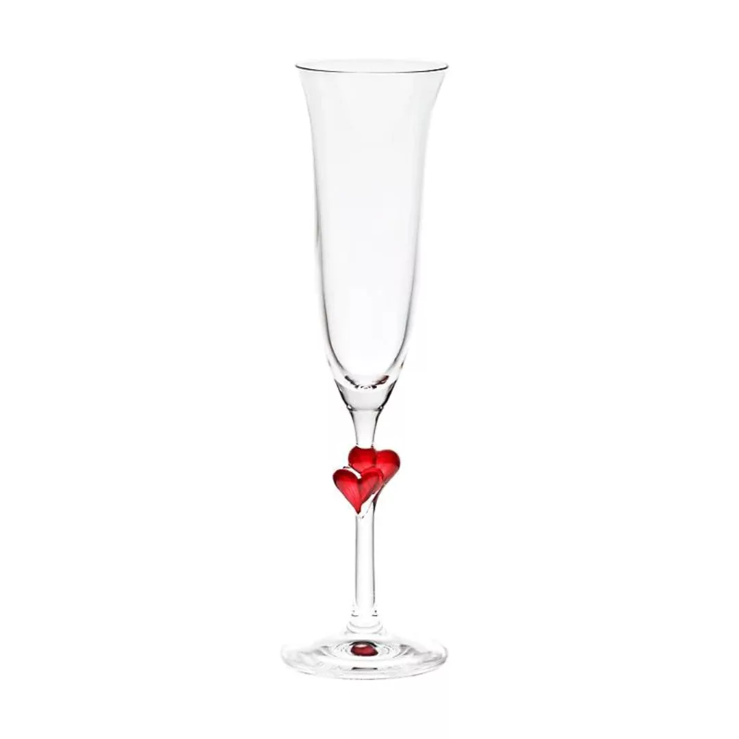 Sektglas mit zwei matten Herzen 170ml günstig online kaufen