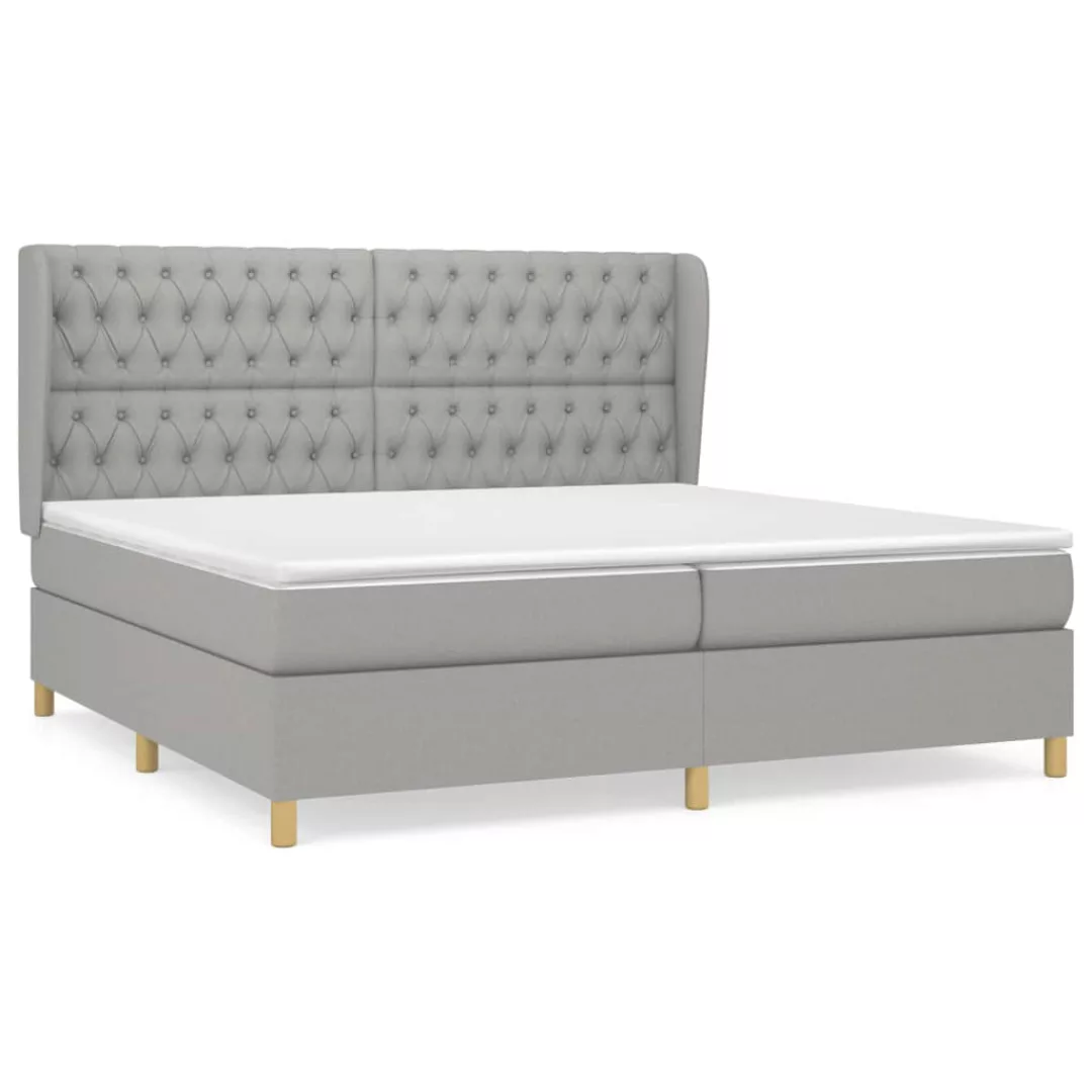 Vidaxl Boxspringbett Mit Matratze Hellgrau 200x200 Cm Stoff günstig online kaufen