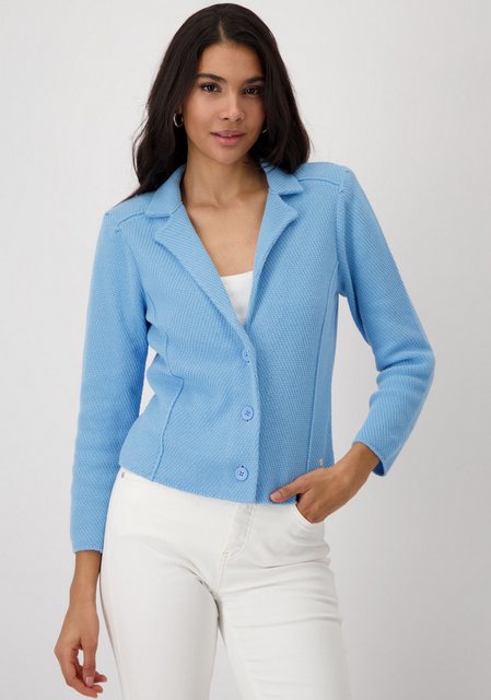 Monari Strickjacke Jacke Basic Strickblazer Leicht tailliert mit Ziernähten günstig online kaufen