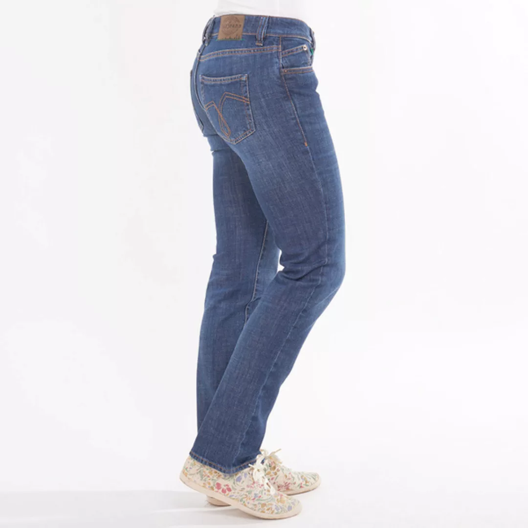 Basic Jeans Straight Waves, Gerades Bein, Jeansblau Mit Waschung günstig online kaufen
