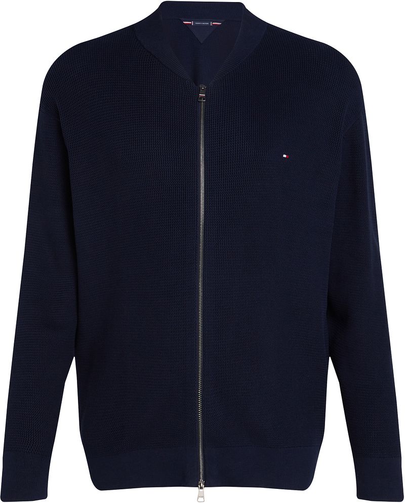 Tommy Hilfiger Big & Tall Strickjacke Structure Navy - Größe 4XL günstig online kaufen