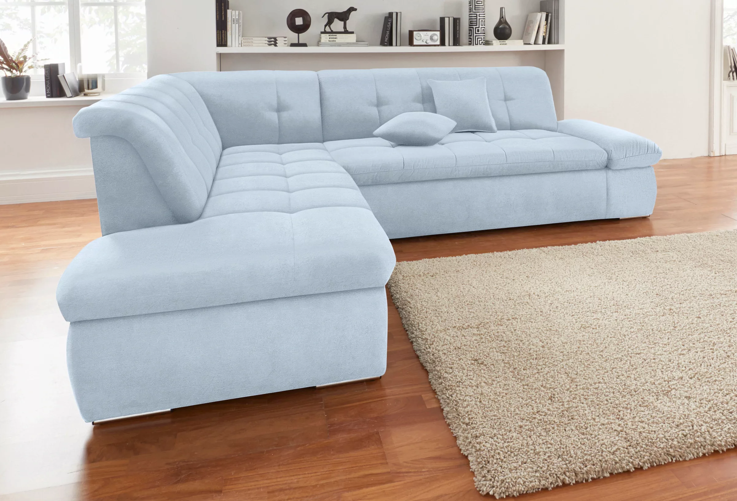 DOMO collection Ecksofa "NMoric incl. Zierkissen B/T/H: 273/216/80 cm L-For günstig online kaufen