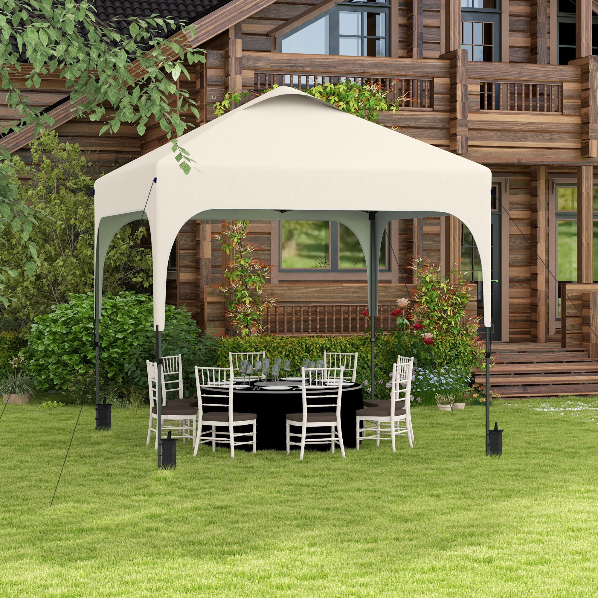 Outsunny Tonnelle 2,5 x 2,5 m Garten-Pop-up-Pavillon faltbar, höhenverstell günstig online kaufen