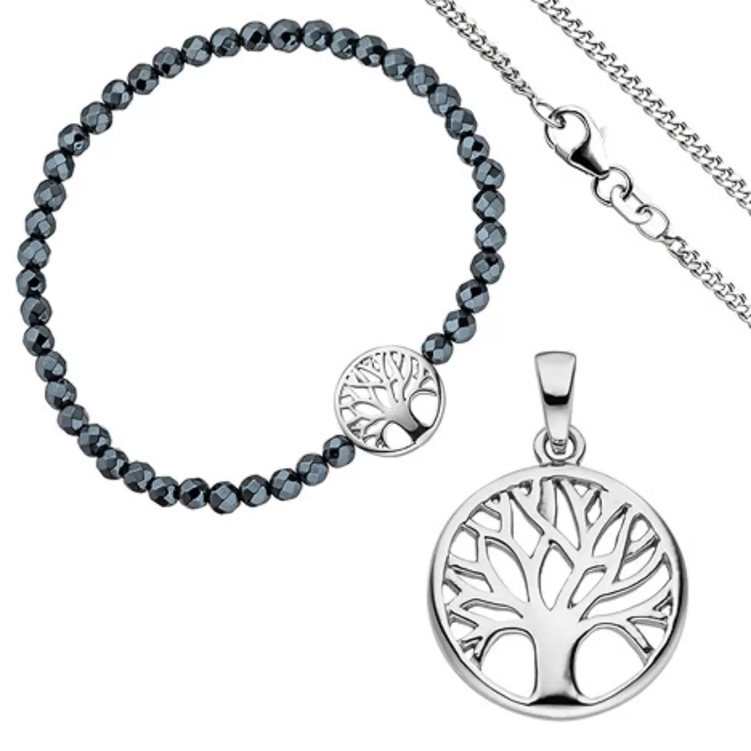 SIGO Schmuck-Set Baum Lebensbaum Weltenbaum 925 Silber Armband Anhänger Ket günstig online kaufen
