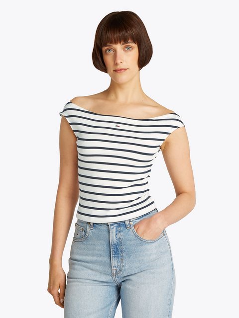 Tommy Jeans Tanktop TJW BOAT NECK TOP SS EXT mit Logostickerei günstig online kaufen