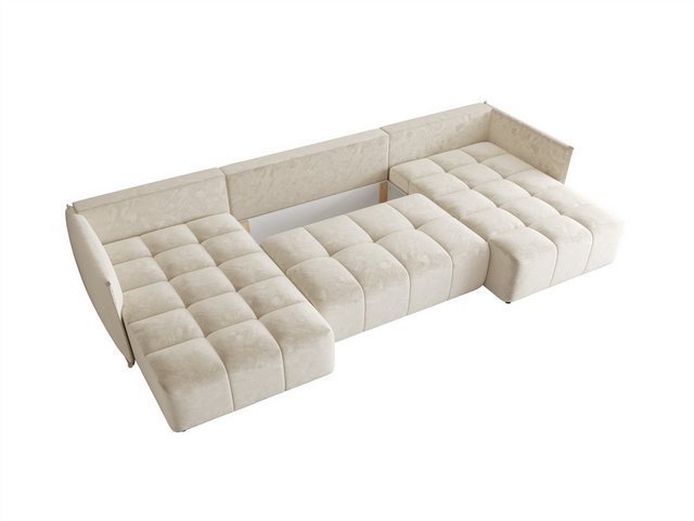 Fun Möbel Wohnlandschaft Sofa TREVISO in U-Form mit Schlaffunktion in Stoff günstig online kaufen