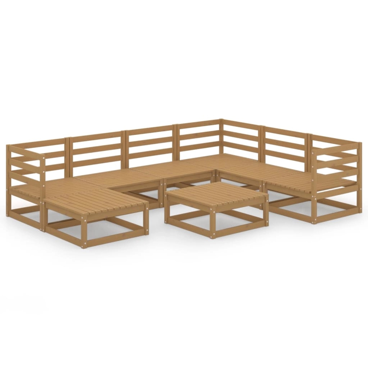 vidaXL 8-tlg Garten-Lounge-Set Honigbraun Massivholz Kiefer Modell 8 günstig online kaufen